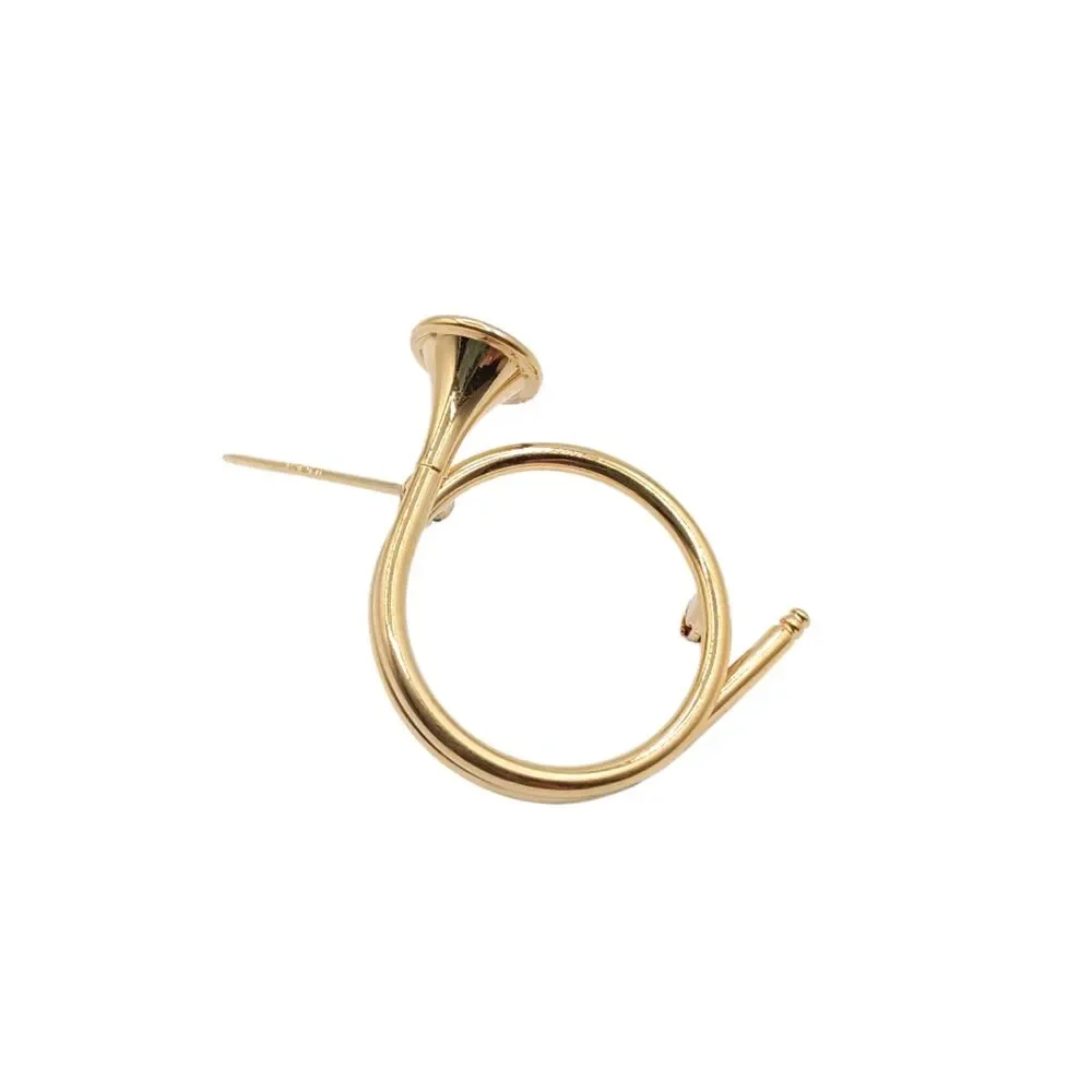 Napier French Horn Brooch Gold Tone Vtg 50s MCM Musical Estate Old Money Holiday